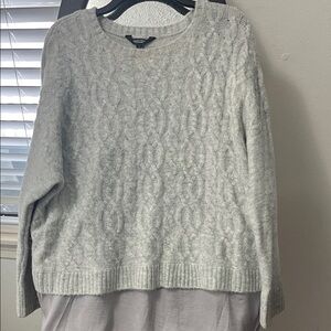 Simply Vera Vera Wang Light Gray Cable Knit Sweater